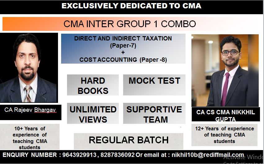 COMBO (COST ACCOUNTING, DIRECT AND INDIRECT TAXATION)